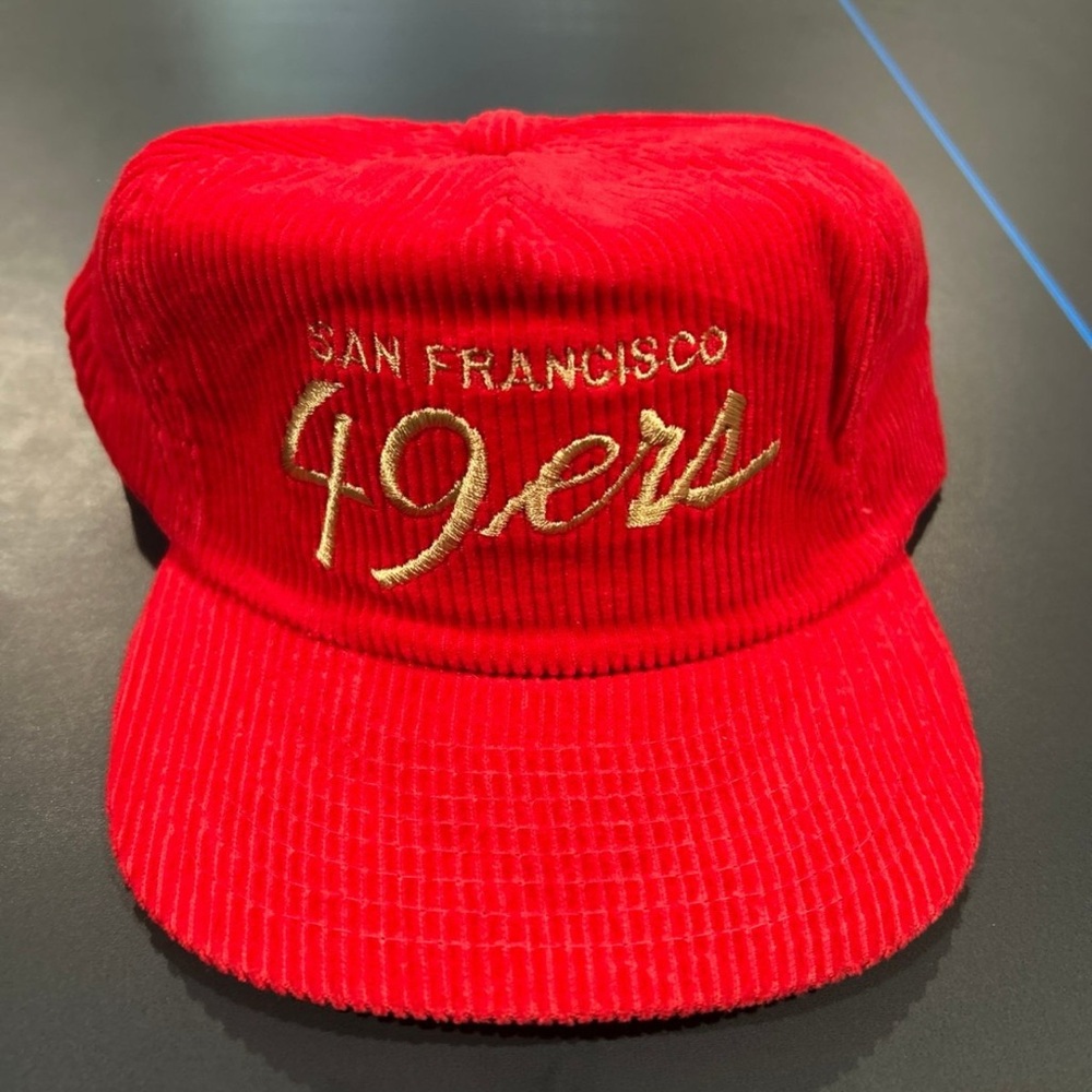 Vintage SPORTS SPECIALTIES San Francisco 49ers Script Corduroy Cord Hat NFL